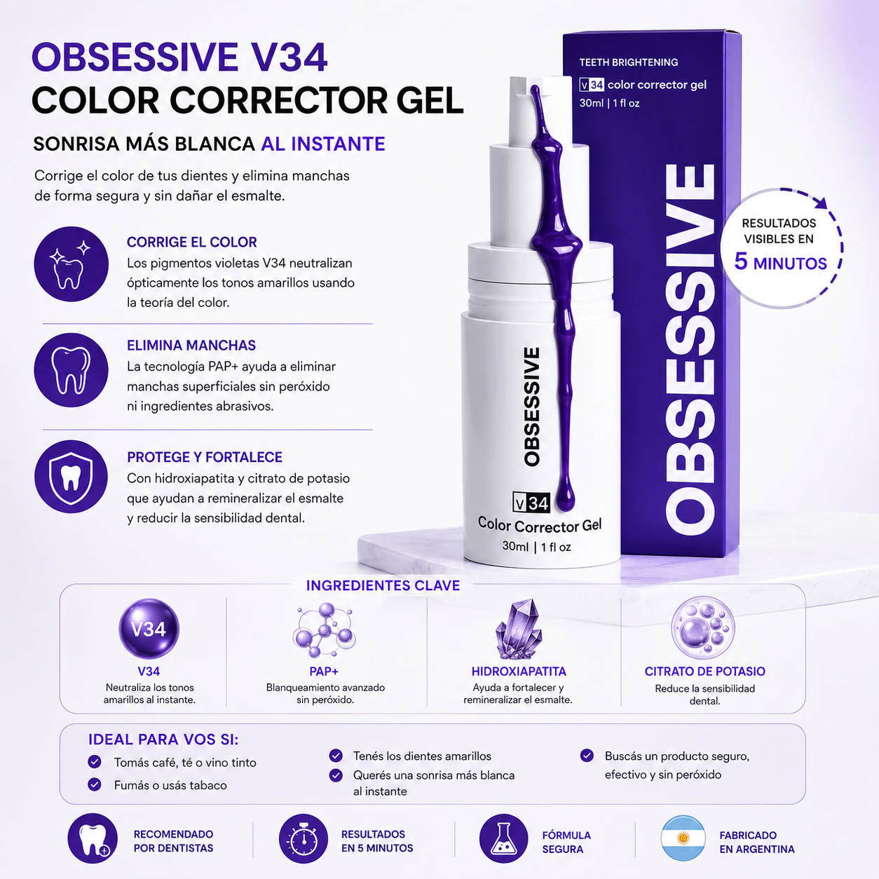 Purple V34 · Blanqueador Dental
